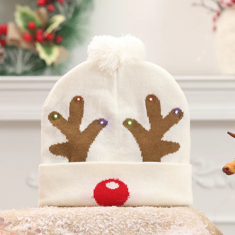 Have a holly, jolly Christmas with our Creative Flashing Led Christmas Winter Warm Knitted Cap!