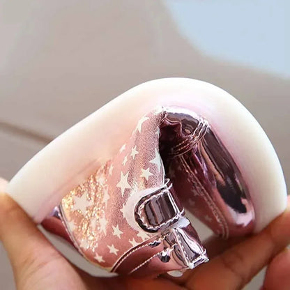 Step into the spotlight with these radiant Girls Cute Glowing Princess LED Sneakers