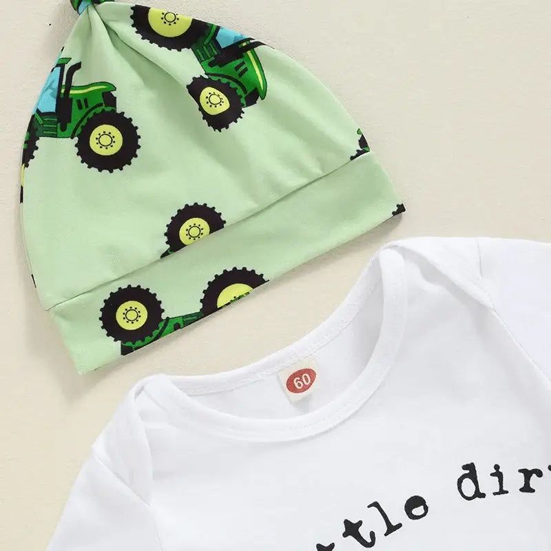 Introducing our Newborn Boys Tractor Set- the perfect summer, fall, or spring outfit for your little gentleman!