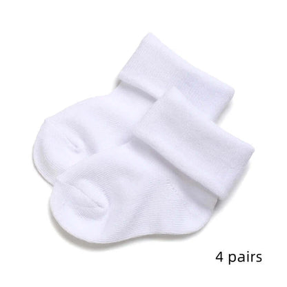 Wrap your little one's feet in comfort and cuteness with our Newborn White Lovely Cotton Baptism Socks!