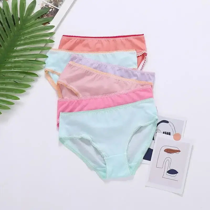 Get ready to add a pop of color to your little girl's underwear drawer with our Girls Fashion Colorful Brief Underwear