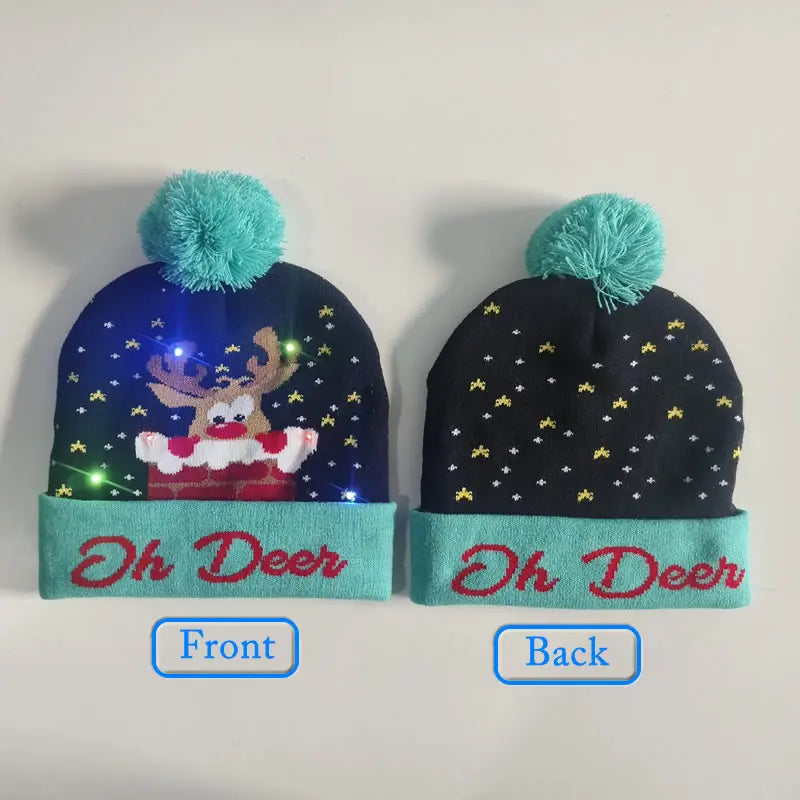 Have a holly, jolly Christmas with our Creative Flashing Led Christmas Winter Warm Knitted Cap!