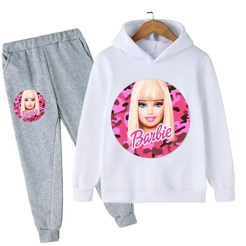 Get your little ones ready for a playful autumn with our Barbie Hoodie Tracksuit Sets!