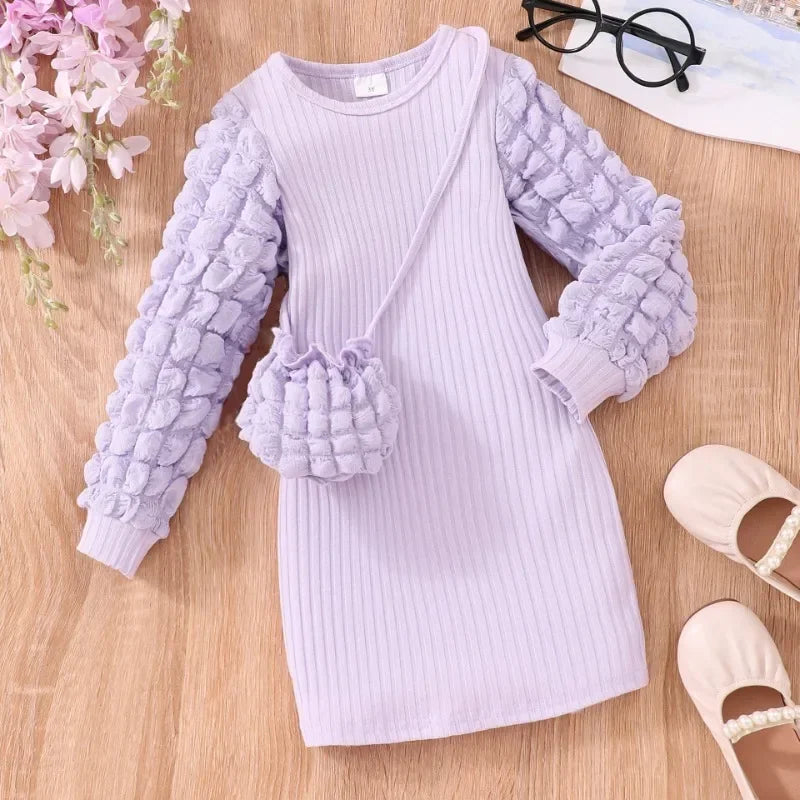 Winter Long Sleeve Bubble Sleeve Dress