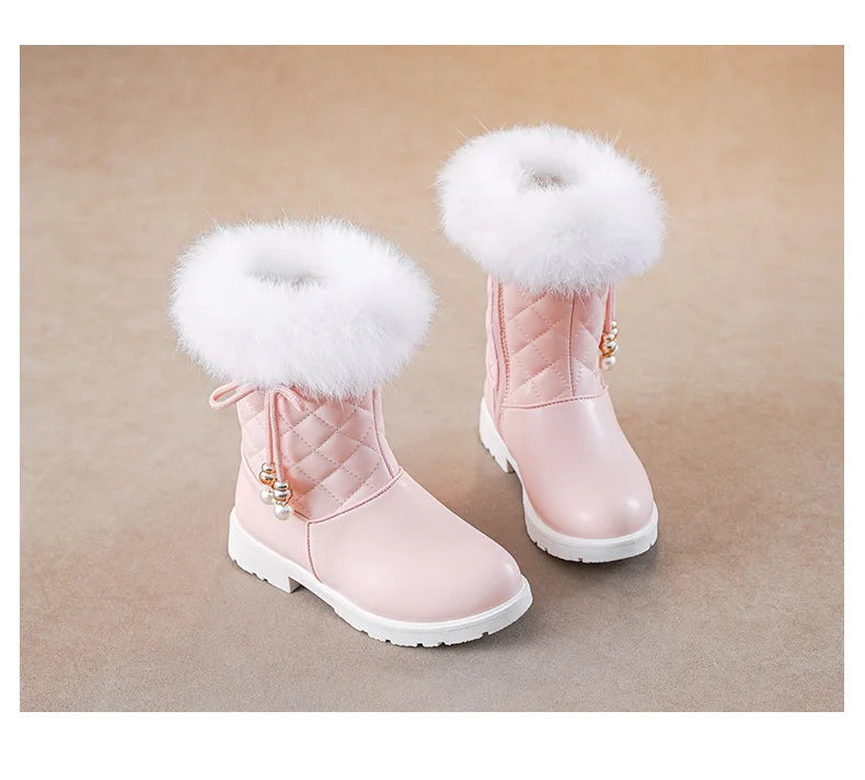 Keep your little snow princess cozy and stylish with these Winter Girls Fashion Water Proof Snow Boots. Designed for ages 4 to 14