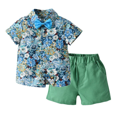 Get ready for summer with our Toddler Boys Summer Cotton Gentlemens Short Outfits!