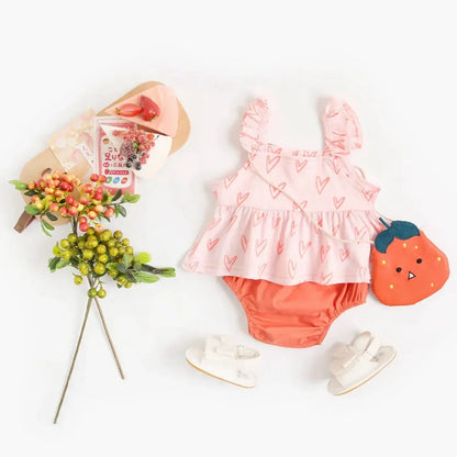 Add a regal touch to your little princess's wardrobe with our Summer Infant Girls Crown or Heart Top & Solid Bottoms set.