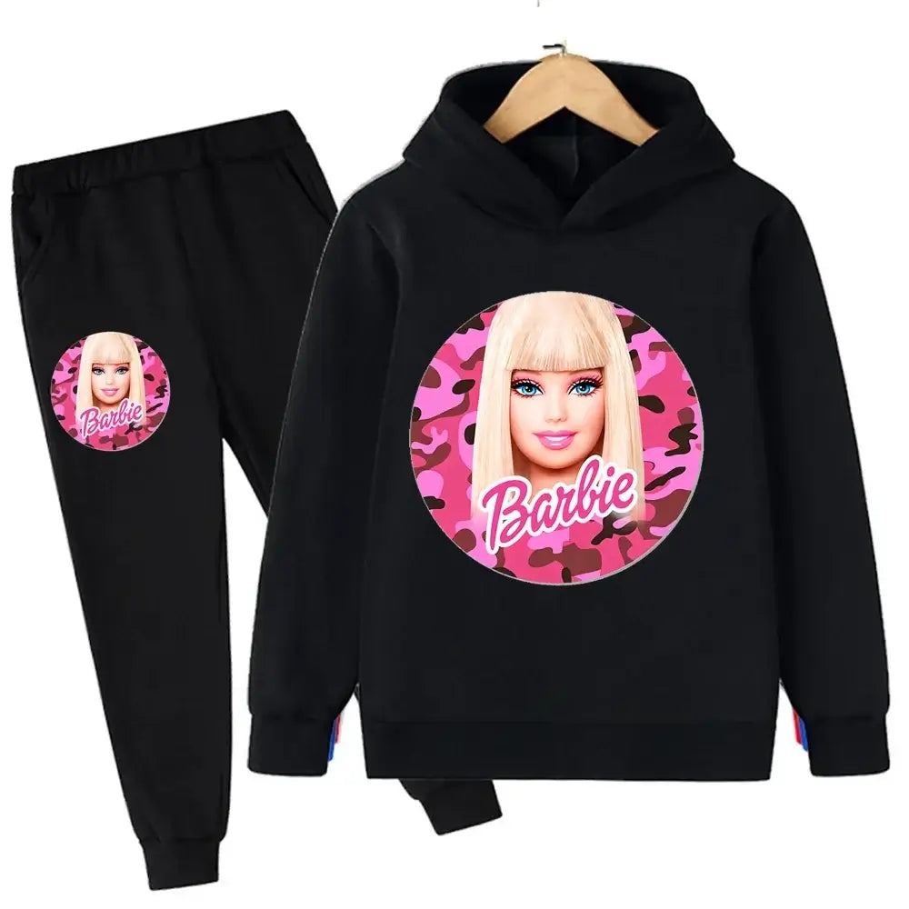 Get your little ones ready for a playful autumn with our Barbie Hoodie Tracksuit Sets!