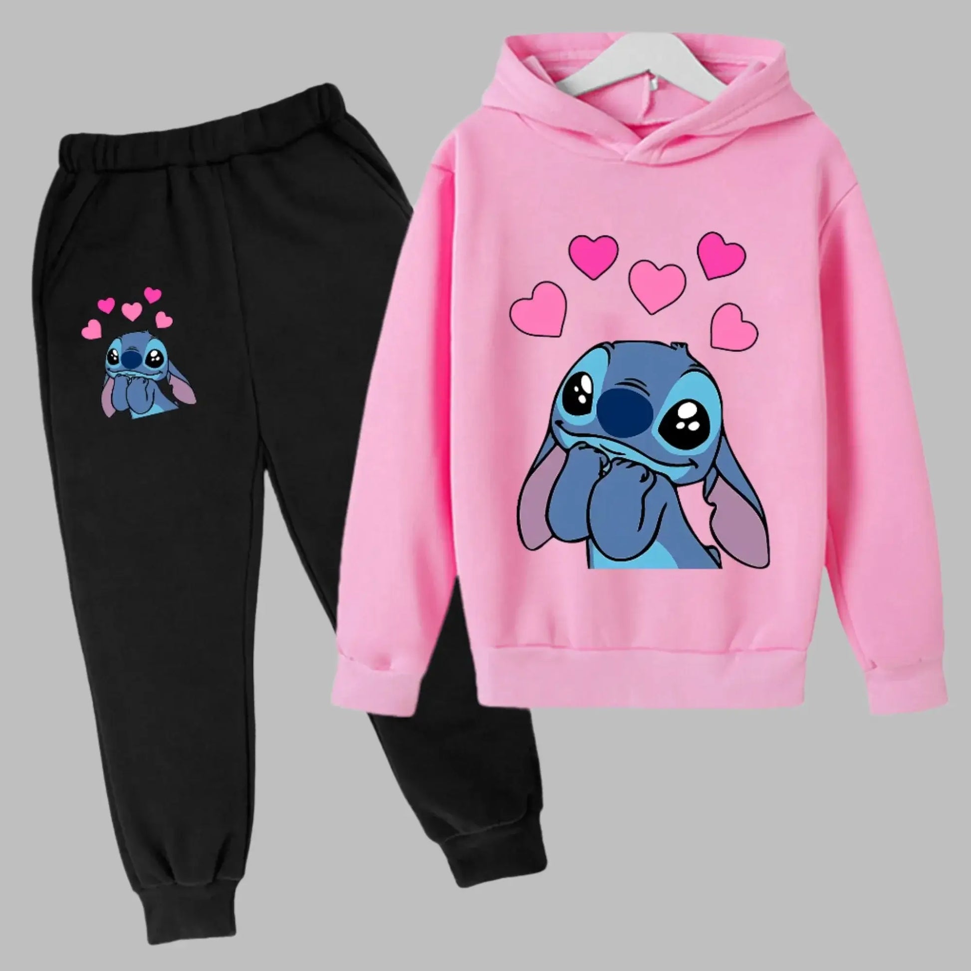 Girls Autumn Stitch Hoodie Sweatshirt+Pants