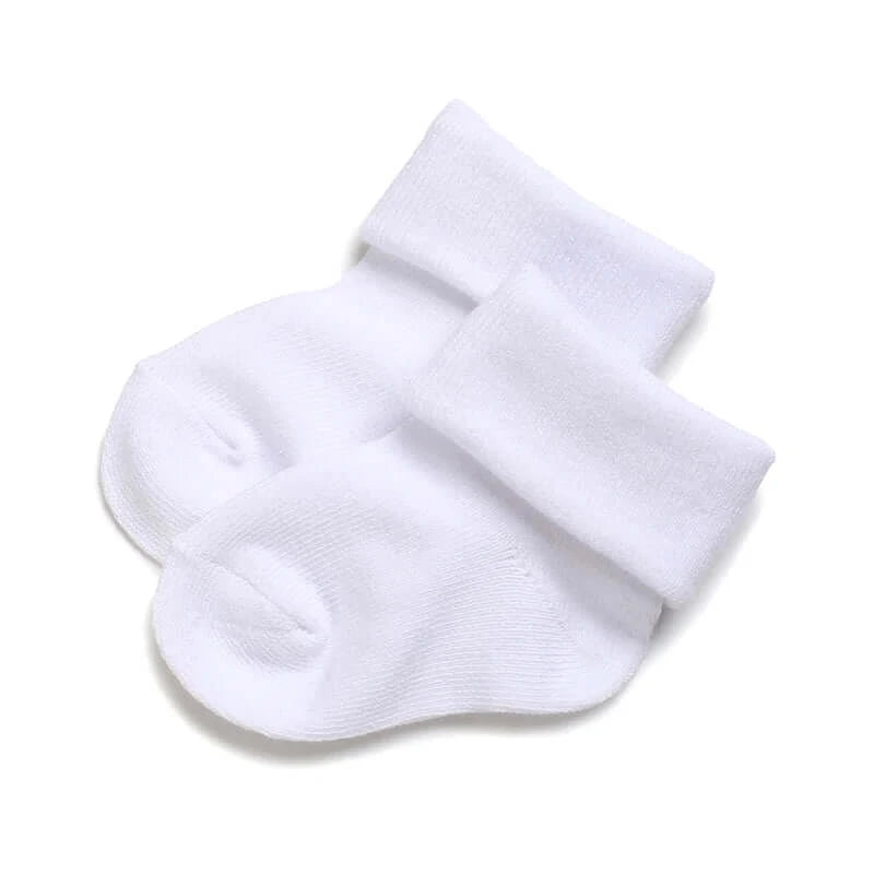 Wrap your little one's feet in comfort and cuteness with our Newborn White Lovely Cotton Baptism Socks!