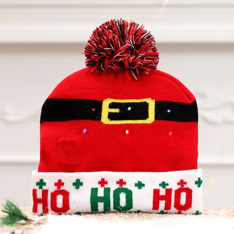 Have a holly, jolly Christmas with our Creative Flashing Led Christmas Winter Warm Knitted Cap!