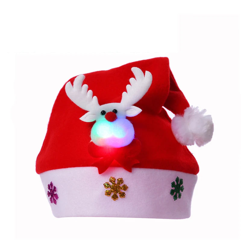 Get festive with the 2025 Christmas Santa Claus, Snowman, and Elk Hats! These hats are safe for adults and children.