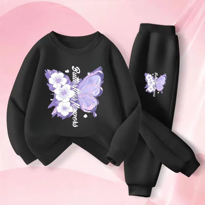 Dress up your little one in this playful Autumn Girls Elegant Butterfly Printed Top and Long Pants featuring a charming butterfly print top and coordinating long pants.