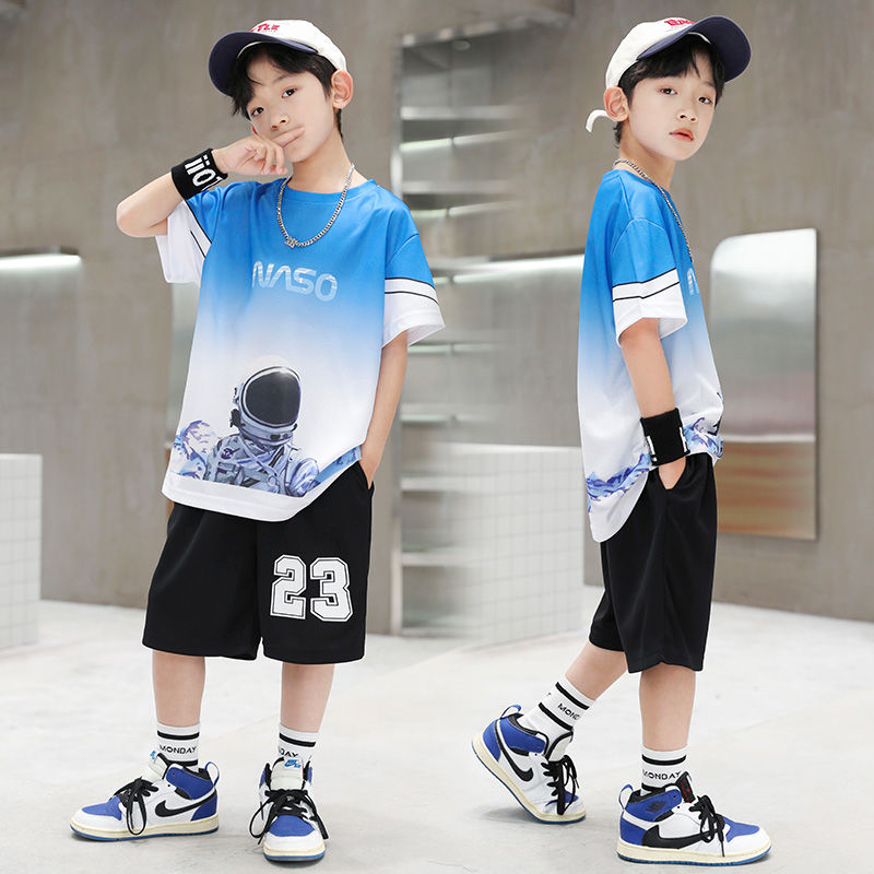 Be proud of your son's athletic prowess with this exquisite Boys Quick-dry Basketball Jersey & Shorts Set.