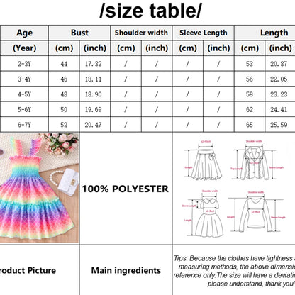 Discover the enchanting beauty of our Summer Girls Mermaid-Butterfly-Rainbow Sleeveless Dresses.