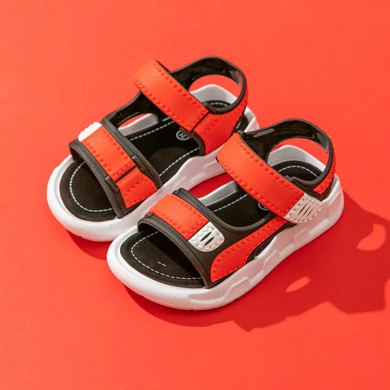 Summer Boys Leather Sport Soft Non-slip Casual Sandals