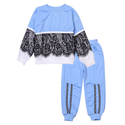 Fall Lace Tracksuits For Toddler Girls