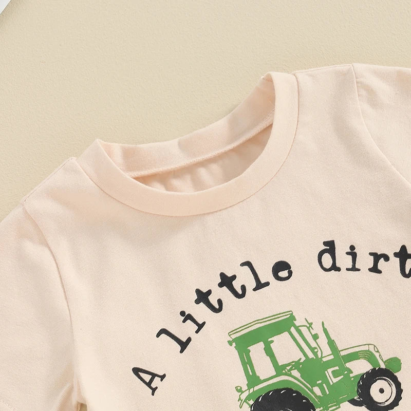 Get your little one ready to play with this Spring Infant Boys-A LITTLE DIRT Shirt 2PC Set.