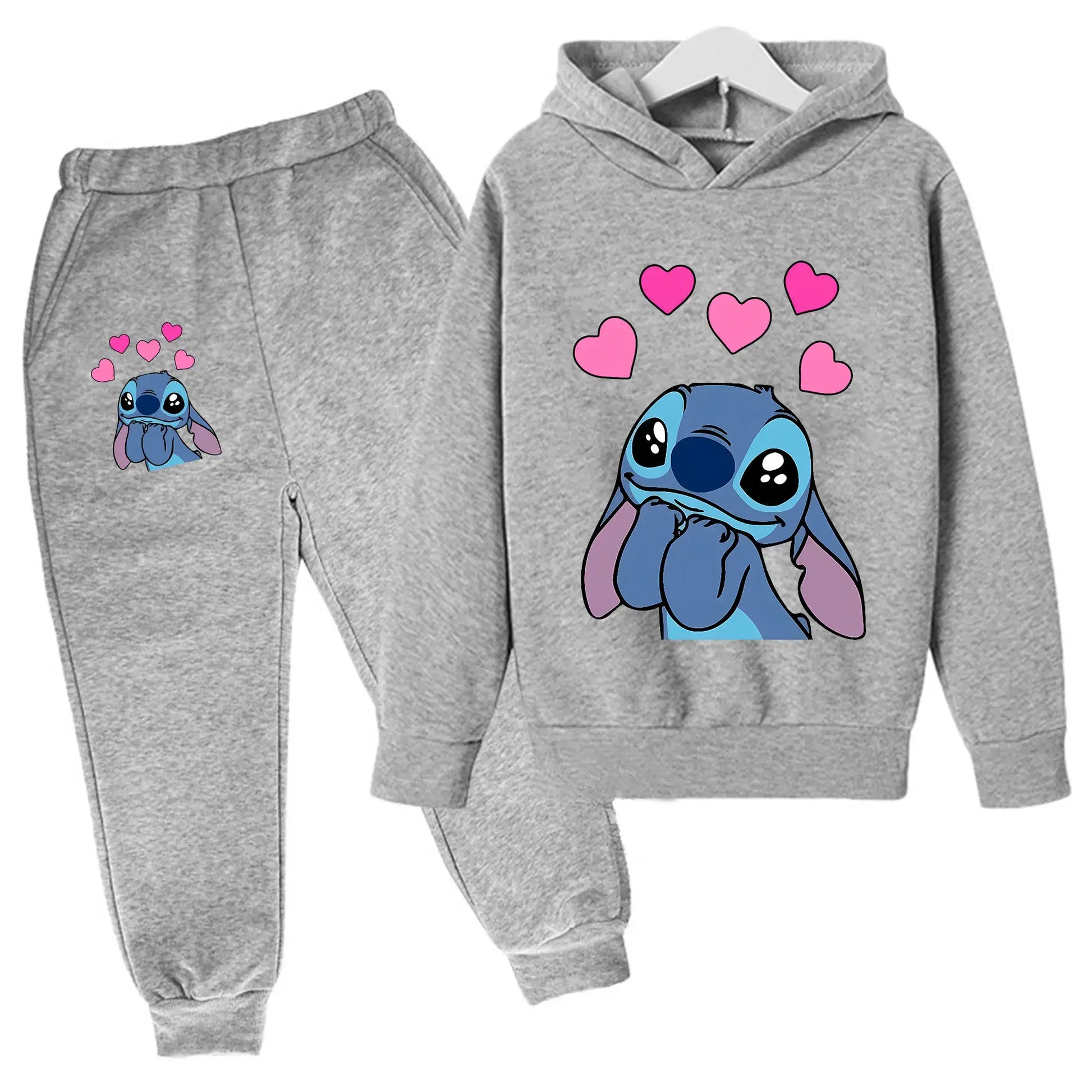 Girls Autumn Stitch Hoodie Sweatshirt+Pants