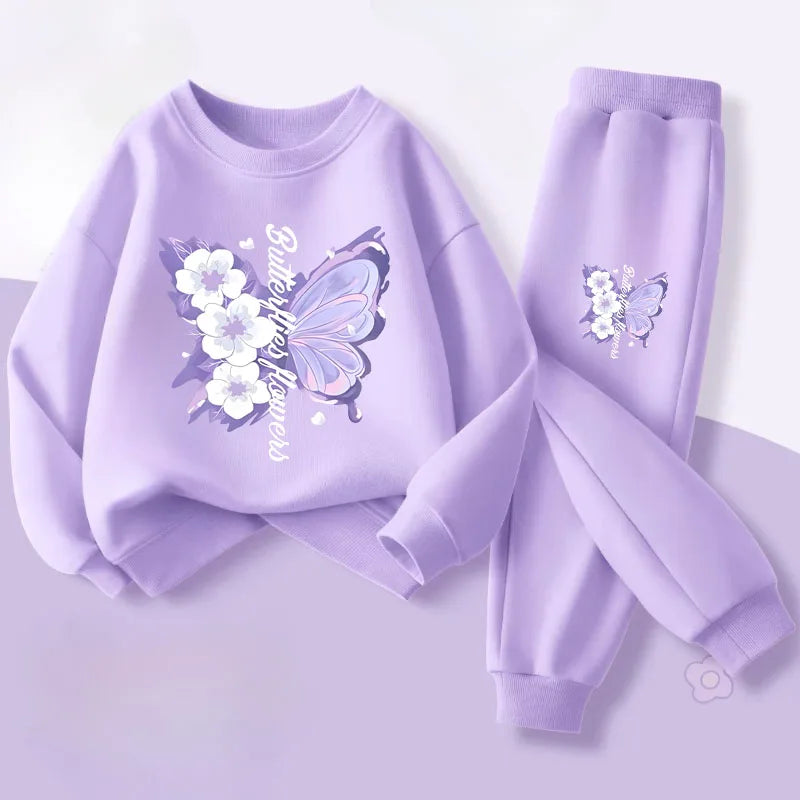Dress up your little one in this playful Autumn Girls Elegant Butterfly Printed Top and Long Pants featuring a charming butterfly print top and coordinating long pants.