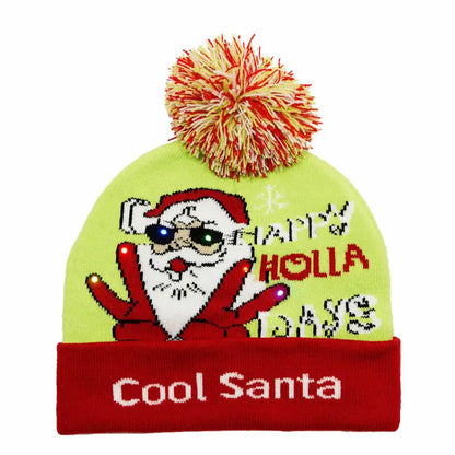 Have a holly, jolly Christmas with our Creative Flashing Led Christmas Winter Warm Knitted Cap!