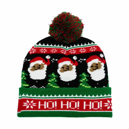 Have a holly, jolly Christmas with our Creative Flashing Led Christmas Winter Warm Knitted Cap!