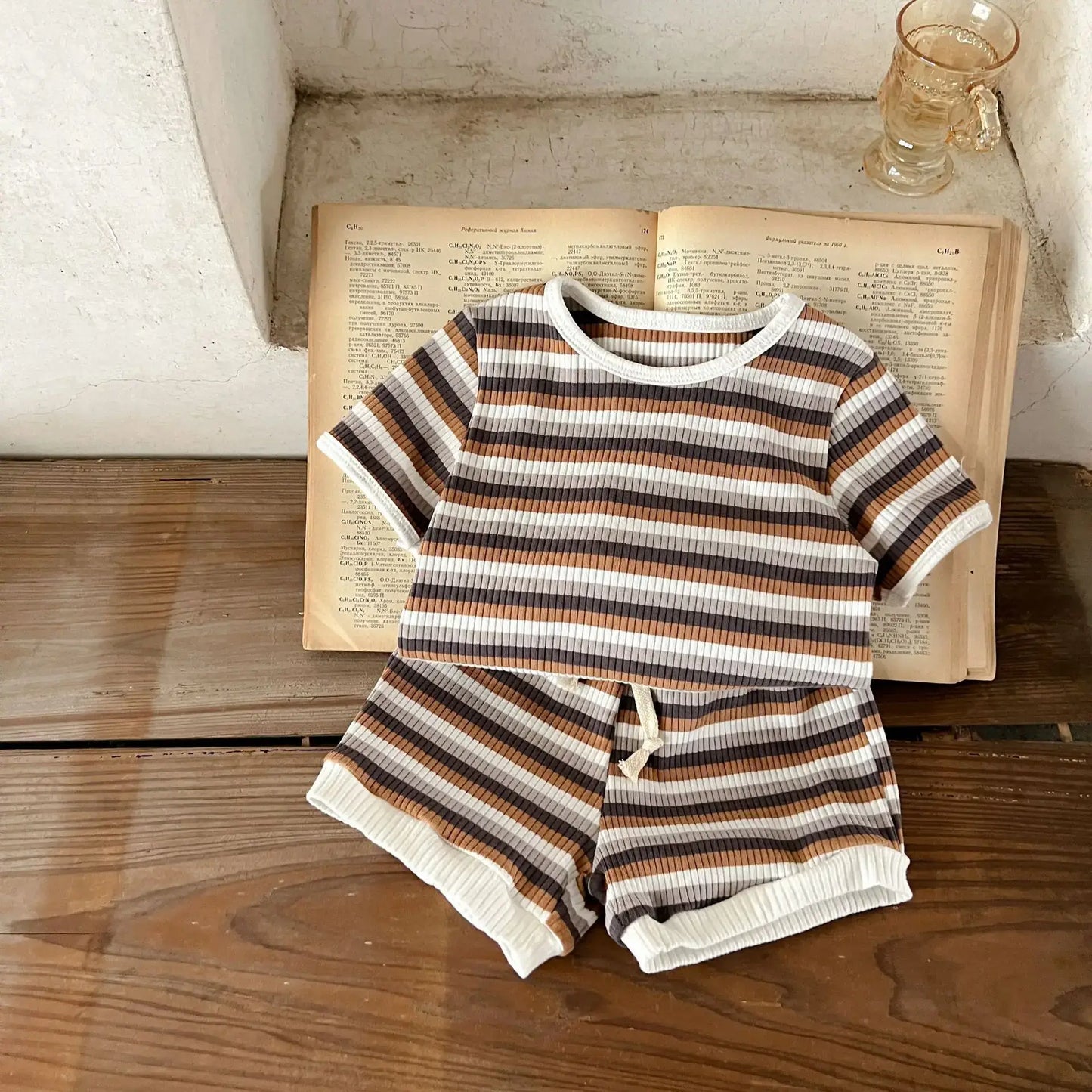 Get ready for warmer weather with these Summer Infant Boys Short Sleeve Striped Tops and Shorts!