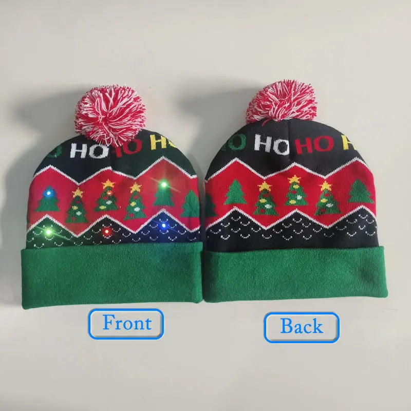 Have a holly, jolly Christmas with our Creative Flashing Led Christmas Winter Warm Knitted Cap!