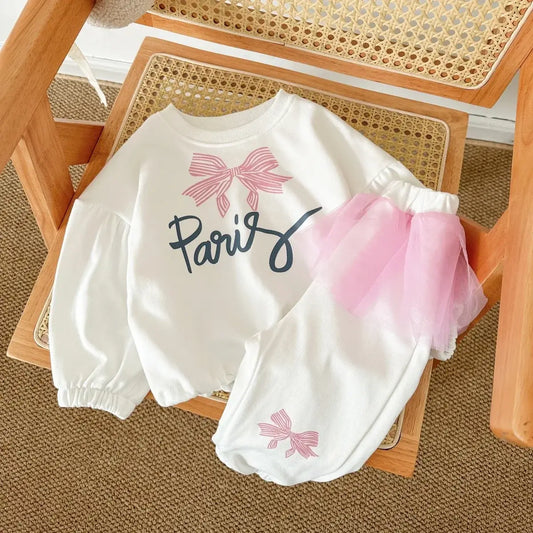 Dress your little fashionista in this darling outfit made with soft, comfortable terry fabric, perfect for the Autumn.