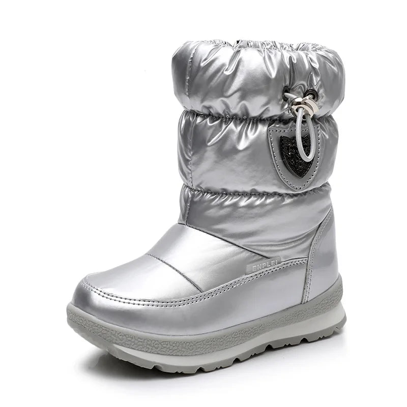 Keep little feet warm and dry with these Kids Winter Waterproof Wool Snow Boots. Designed for ages 4 to 14