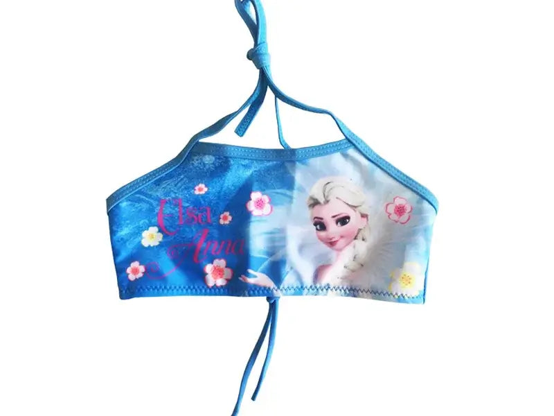 Your little girl will love splashing around in the Summer Girls Cartoon Elsa Anna Frozen Bikini Set!