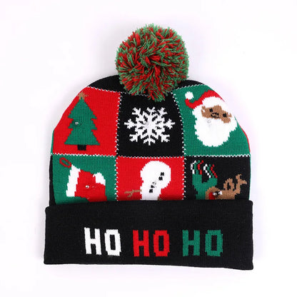 Have a holly, jolly Christmas with our Creative Flashing Led Christmas Winter Warm Knitted Cap!