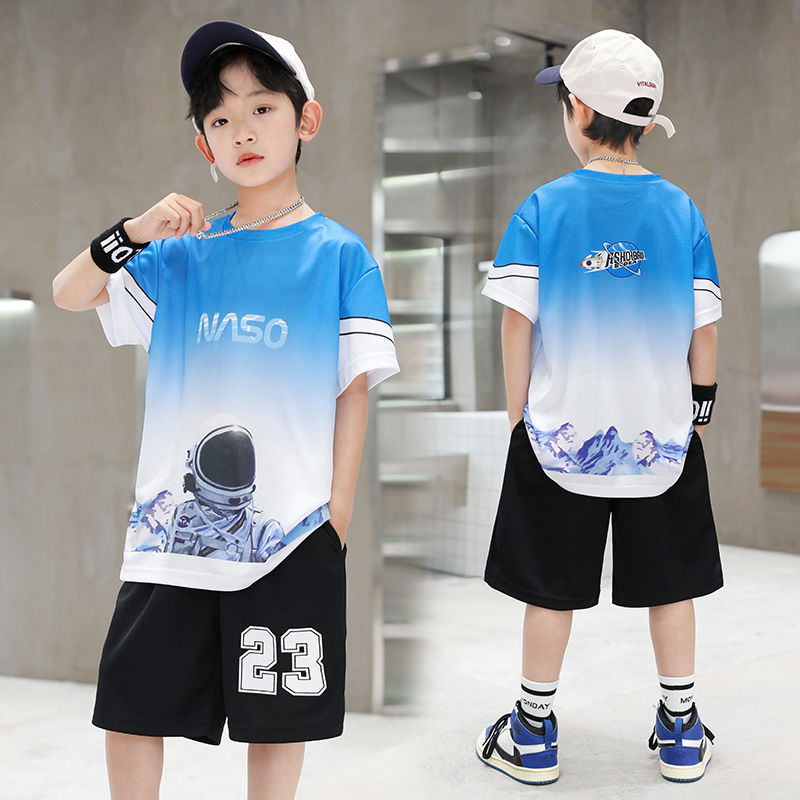 Be proud of your son's athletic prowess with this exquisite Boys Quick-dry Basketball Jersey & Shorts Set.