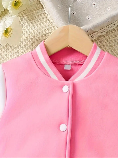 Shop the Girls Autumn Butterfly-Printed Pink Baseball Jackets for cozy comfort and stylish flair. Perfect for trendy girls aged 7-13 this fall!