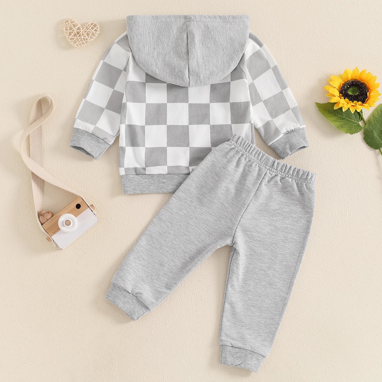 Keep your little man cozy and stylish with our Spring Toddler Boys Hoodie Top and Pants set!