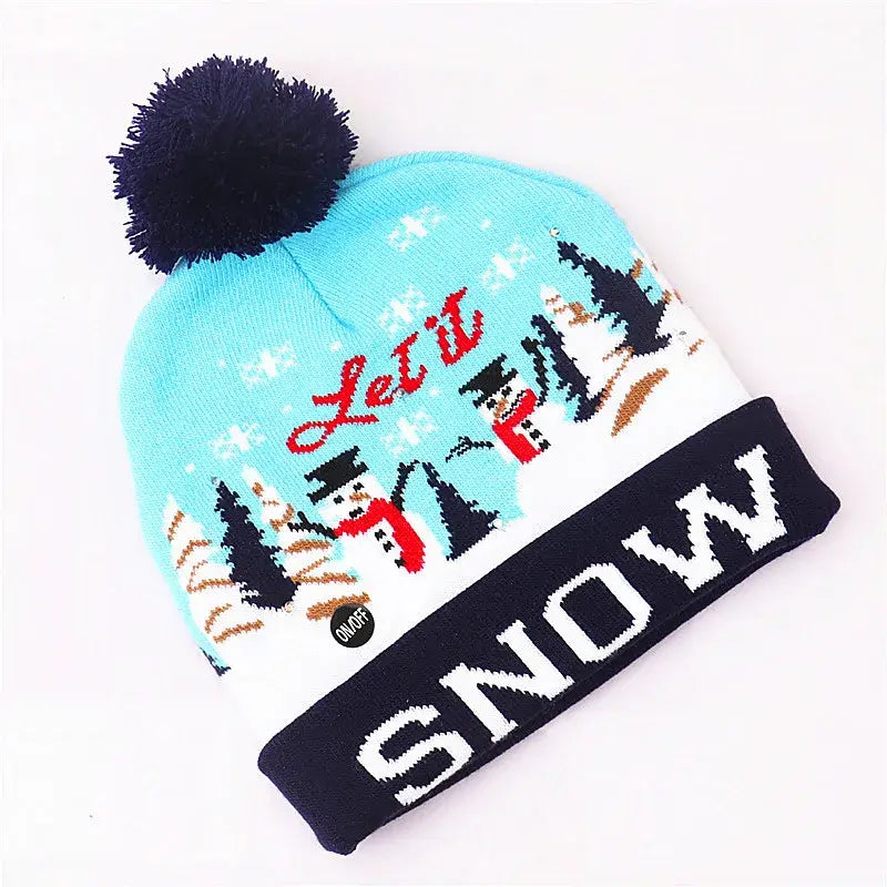 Have a holly, jolly Christmas with our Creative Flashing Led Christmas Winter Warm Knitted Cap!