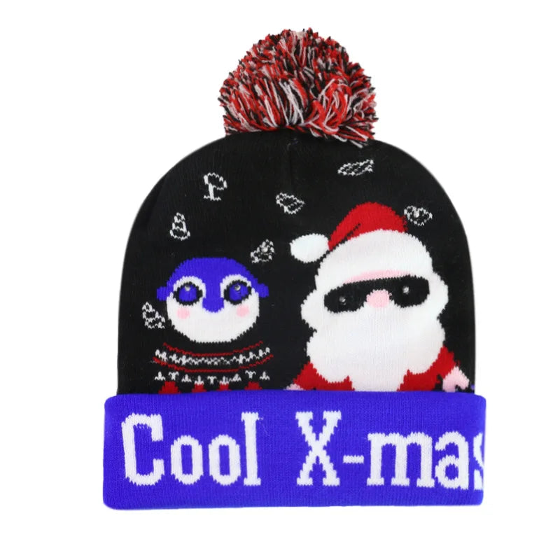 Have a holly, jolly Christmas with our Creative Flashing Led Christmas Winter Warm Knitted Cap!