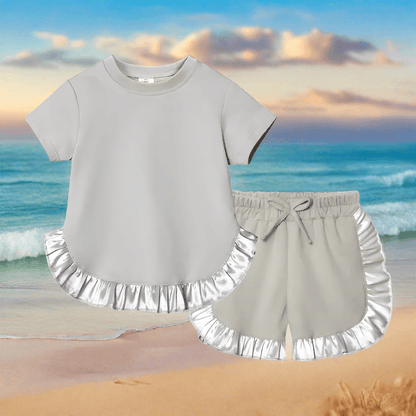 Elevate her summer with our Toddler Girls' Ruffled Top-Shorts set. Perfect for any occasion, crafted for comfort and style. 