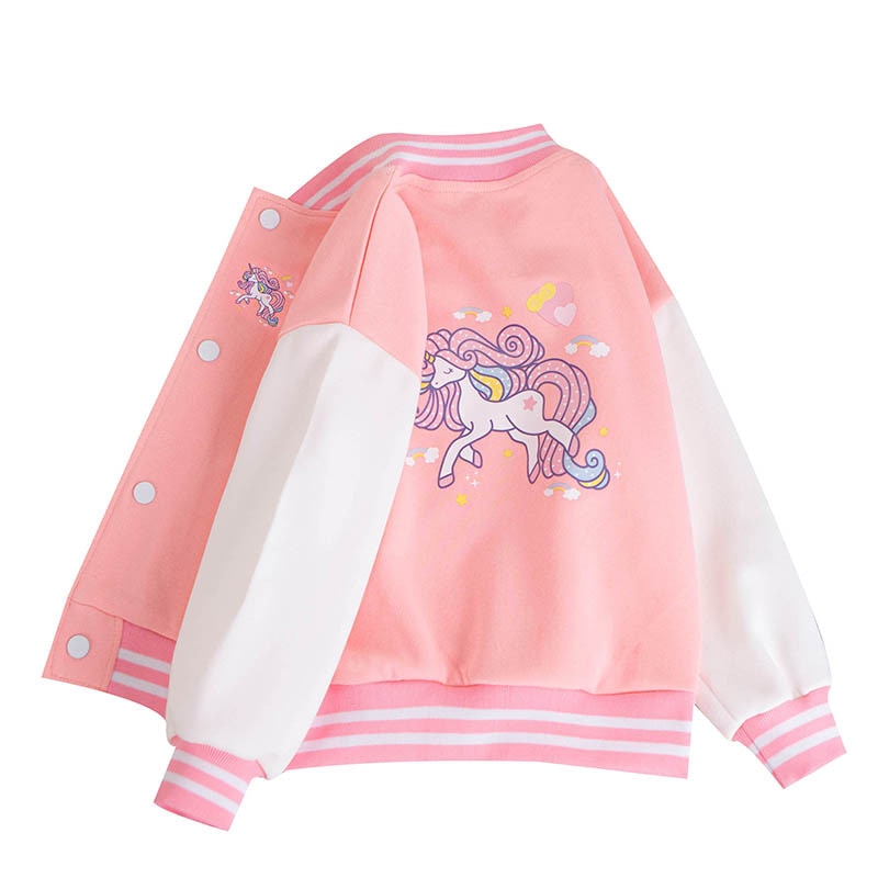 Introducing the one-of-a-kind Cartoon Unicorn Sports Jacket. It’s like having a mythical creature on your back.