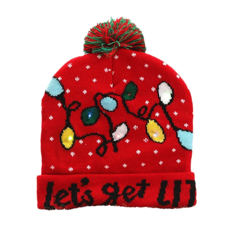 Have a holly, jolly Christmas with our Creative Flashing Led Christmas Winter Warm Knitted Cap!