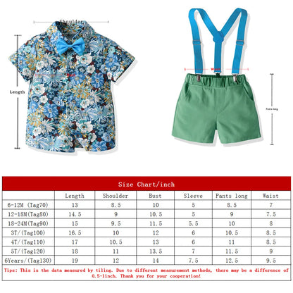 Get ready for summer with our Toddler Boys Summer Cotton Gentlemens Short Outfits!