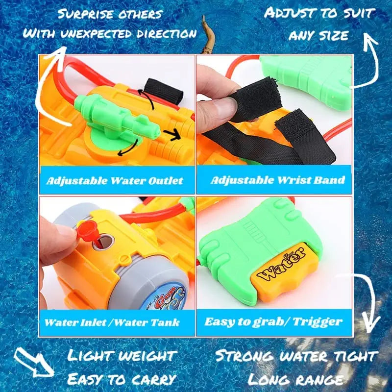 Wrist Squirt Water Toy Guns For Swimming Pool or Beach