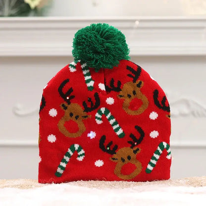 Have a holly, jolly Christmas with our Creative Flashing Led Christmas Winter Warm Knitted Cap!