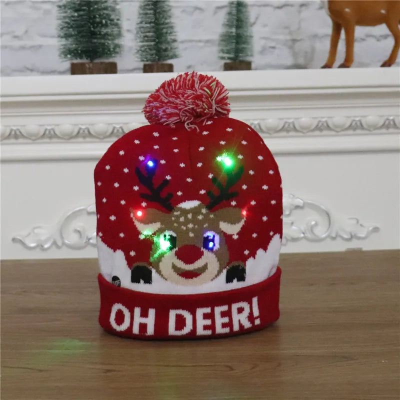 Have a holly, jolly Christmas with our Creative Flashing Led Christmas Winter Warm Knitted Cap!