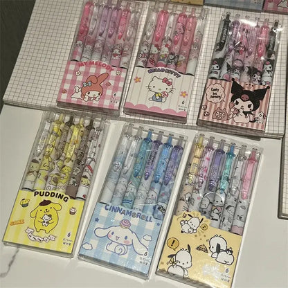 Get ready to add some cuteness to your writing with the Sanrio Hello Kitty 6pcs Series Gel Pen!