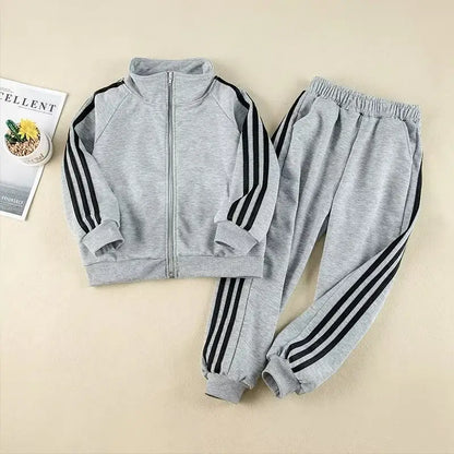 Get your little champ ready for action with this Boys Autumn Striped Sport Jacket and Matching Pants!