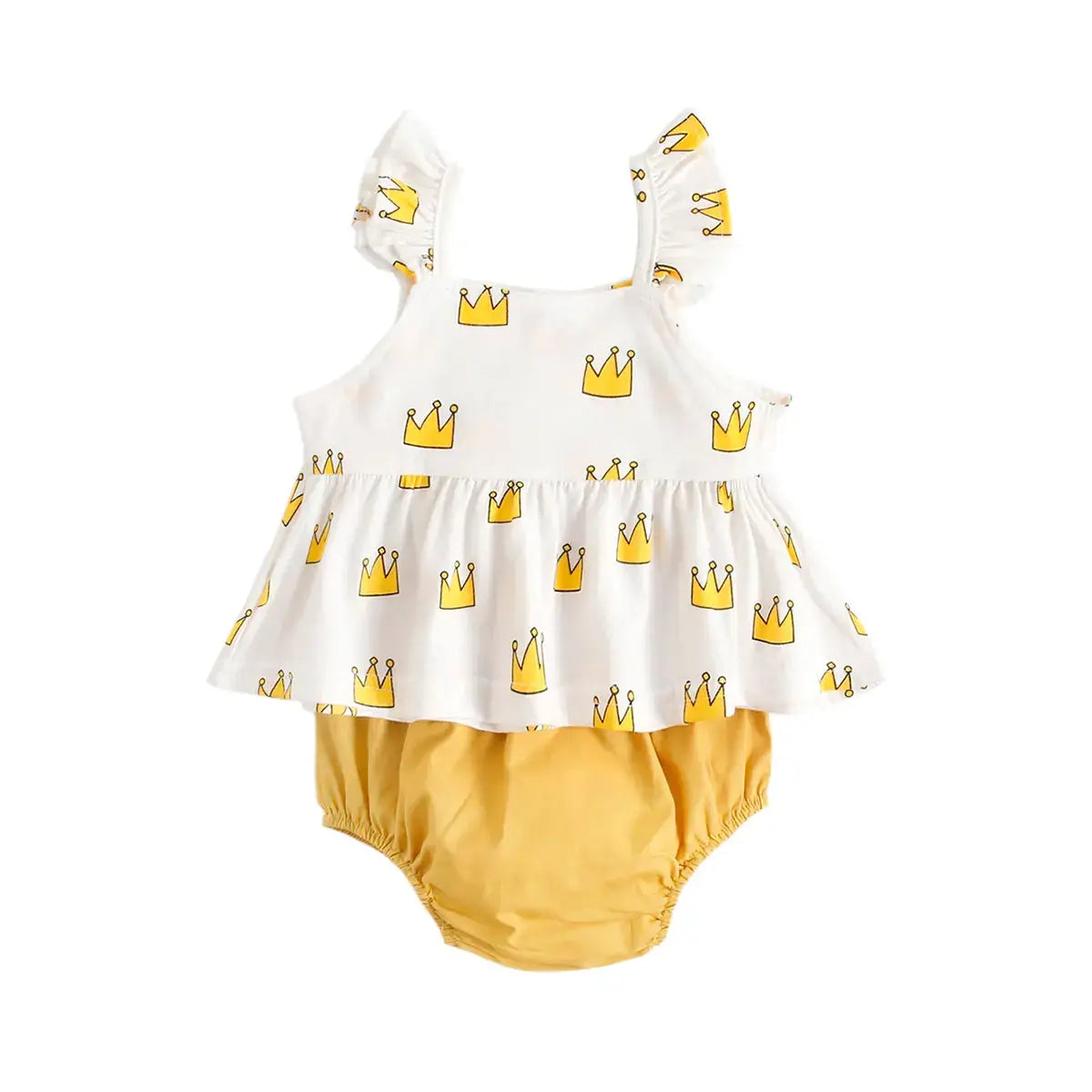 Add a regal touch to your little princess's wardrobe with our Summer Infant Girls Crown or Heart Top & Solid Bottoms set.