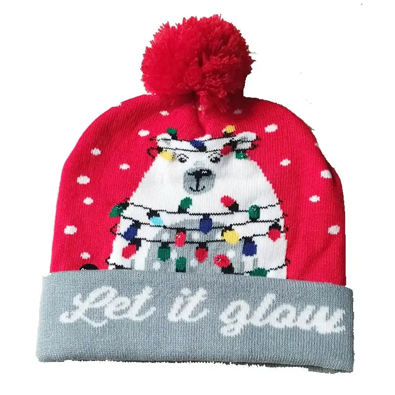 Have a holly, jolly Christmas with our Creative Flashing Led Christmas Winter Warm Knitted Cap!