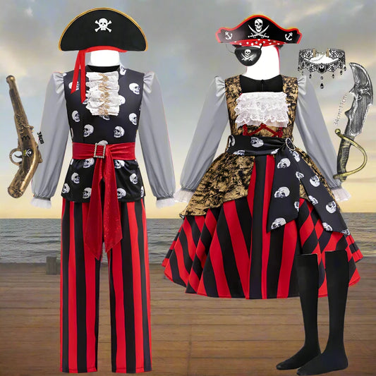 Kids Halloween Matching Pirate Costume with Accessories