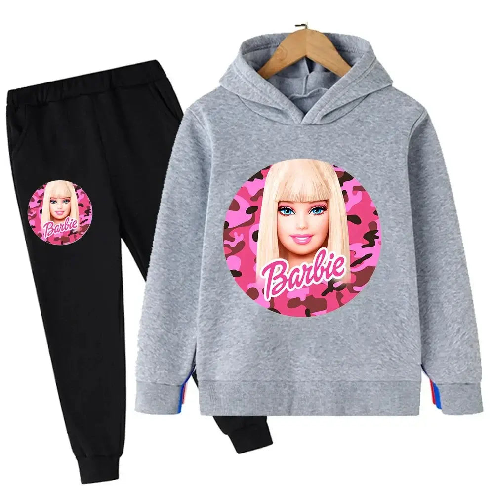 Get your little ones ready for a playful autumn with our Barbie Hoodie Tracksuit Sets!